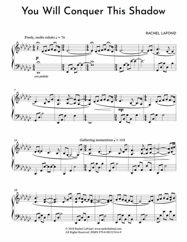 You Will Conquer This Shadow - Sheet Music