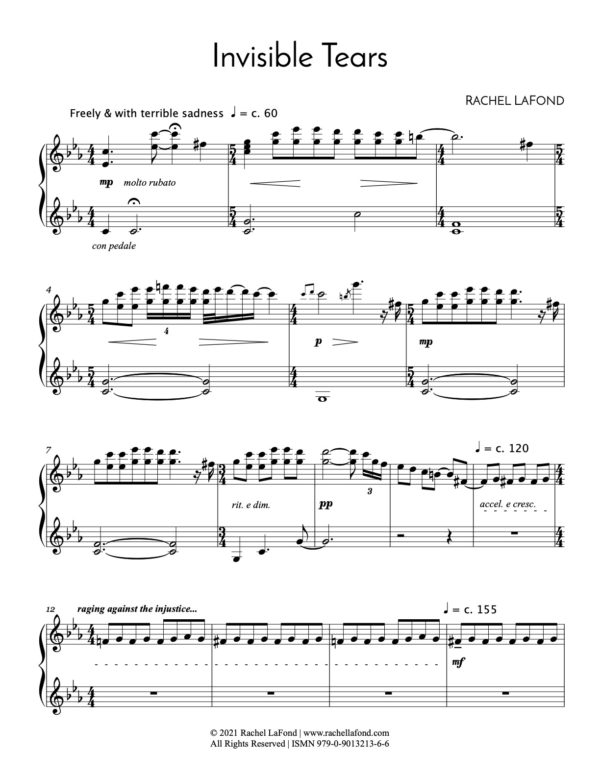 Invisible Tears Score Preview